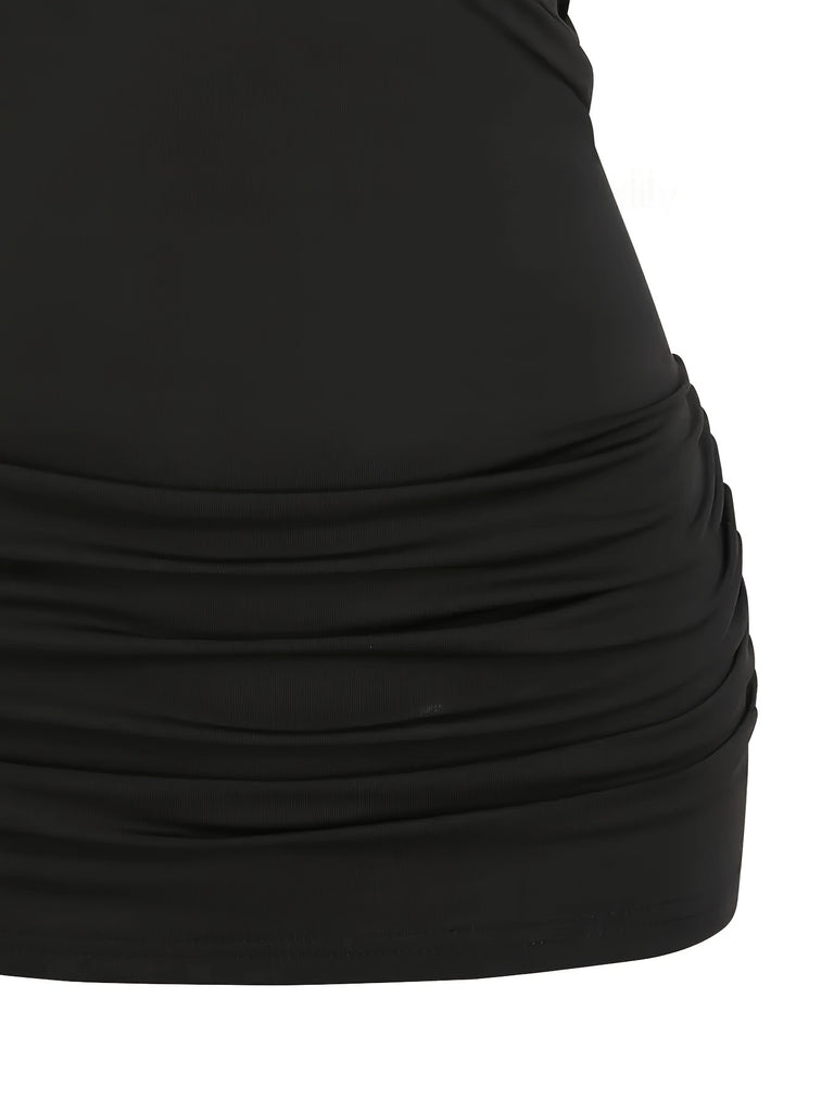 Fashionable Solid Butterfly Ring Accent Top - Flattering Sleeveless Crisscross Back for Women - Elegant & Versatile Tank Clothing