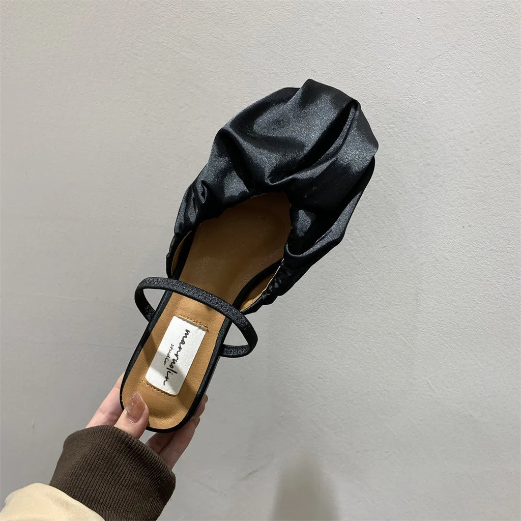 Purpdrank  Shoes Slippers Soft Cover Toe Flock Low Luxury Slides Square heel Slipers Women Comfort Designer Block 2025 Flat Rome Mary Janes