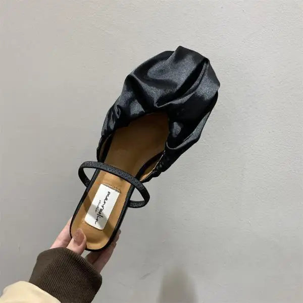 Purpdrank  Shoes Slippers Soft Cover Toe Flock Low Luxury Slides Square heel Slipers Women Comfort Designer Block 2025 Flat Rome Mary Janes