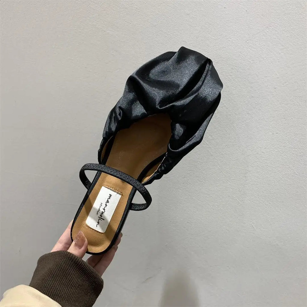 Purpdrank  Shoes Slippers Soft Cover Toe Flock Low Luxury Slides Square heel Slipers Women Comfort Designer Block 2025 Flat Rome Mary Janes