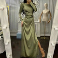 Purpdrank - Women Bodycorn Dress Autumn Elegant Long  Sleeve Slim Fit OL Sundress Femme Robe Solid Party Round Neck Ladies Long Dress New