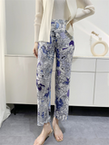 Purpdrank - Bohemia Print Loose Pants Trousers Sexy Hight Waist Summer Fashion Casual Female Pattern Trousers Vintage Design