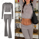 Purpdrank - Cute Tracksuit 2 Piece Set Sweatsuits for Women Outfit Hoodies Sweatshirt Sweatpants Joggers Sport Pant Suits