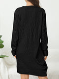 Casual Chic Solid Sweater Dress - Cozy Acrylic Knit, Comfort Fit Crew Neck for Stylish Women's Fall/Winter Wardrobe