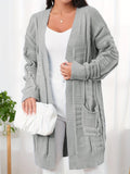 Cozy Long Sleeve Open Front Cardigan - Soft Dual Pockets, Fall Winter Essential, Women's Warm Clothing for Cold Weather, Great for Outdoor Activities and Daily Wear