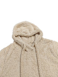 Cozy Plus Size Hooded Fleece Dress with Pockets - Long Sleeve, Drawstring Comfort for Everyday Wear