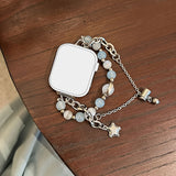 Purpdrank  Elegant Cat's Eye Stone Jewelry Strap With Star Pendant For Use With Apple Watch Series 9/8/7/SE/6/5/4/3/2/1