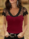 Elegant Women's T-Shirt - Chic Knit Top with Stretch Fit, Solid Color, Versatile for Spring to Fall, Easy Maintenance