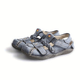Purpdrank  TMA EYES Women's Summer Sandals - French Retro Design with Adjustable Hook-and-Loop Closure, Breathable Hollow-Out Toe, Low Heel & Cushioned Insole, Durable TPR Sole - Casual Comfort for Warm Weather, Strappy Sanda