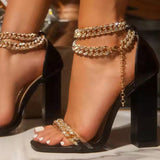 Fashion Casual Patchwork Chains Square Out Door Shoes