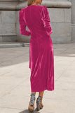Celebrities Elegant Solid Strap Design V Neck Princess Dresses