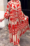 Casual College Geometric Printing Contrast Shirt Collar A Line Dresses