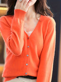Chic Lightweight Cardigan - Womens V-Neck Button-Down, Soft Knit, Versatile for Spring & Autumn