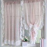 Purpdrank  2pcs Pastoral Floral Sheer Curtains, Romantic Lace Yarn Voile Drapes for Cafe, s' Room, Bedroom Decor, 59 Inches Wide