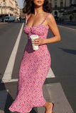 Purpdrank - Casual Bohemian Print Backless Spaghetti Strap Sleeveless Dress Dresses