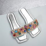 Purpdrank - Casual Patchwork Rhinestone Square Comfortable Shoes