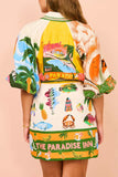 Purpdrank - Casual Vintage Floral Frenulum Shirt Collar Printed Dresses