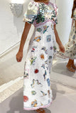 Purpdrank - Casual Vintage Cartoon Print Patchwork O Neck A Line Dresses