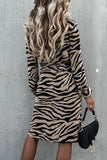 Purpdrank - Casual Vintage Animal Print Print Frenulum V Neck Printed Dresses