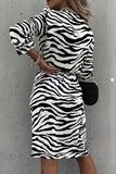 Purpdrank - Casual Vintage Animal Print Print Frenulum V Neck Printed Dresses