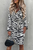 Purpdrank - Casual Vintage Animal Print Print Frenulum V Neck Printed Dresses