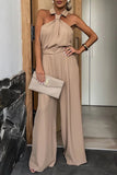 Purpdrank - Casual British Style Solid Pocket Zipper Halter Jumpsuits