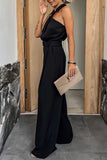 Purpdrank - Casual British Style Solid Pocket Zipper Halter Jumpsuits