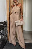 Purpdrank - Casual British Style Solid Pocket Zipper Halter Jumpsuits