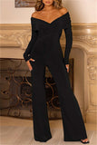 Purpdrank - Casual Solid Patchwork V Neck Skinny Jumpsuits