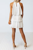 Casual Solid Fold Pleated Halter Pleated Dresses(4 Colors)