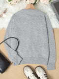 Y2K-Inspired Women's Knit Cardigan - Solid Color, Button Detail, Long Sleeve, Round Neck - Perfect for Fall/Winter