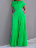 Purpdrank - Urban Cap Sleeve Solid Color Wide Leg Jumpsuits