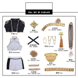 Purpdrank  Rumi Zoey Mira Cosplay , Costume Wig Women Black Golden Suit Halloween Party Role Playing Outfit