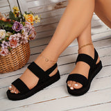 Purpdrank Casual Lightweight Solid Color Sandals - Women's Ankle Strap Open Toe Summer Shoes