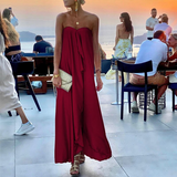 Purpdrank - Elegant Off Shoulder Party Long Dress Fashion Women Satin Swing Loose Dress Chic Boho Sleeveless Chest Wrap Beach Dresses