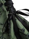Wide Strap Y2K Sleeveless Butterfly Print Lace Up Mini Dress for Spring & Summer, Women's Clothing