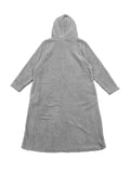 Cozy Plus Size Hooded Fleece Dress with Pockets - Long Sleeve, Drawstring Comfort for Everyday Wear