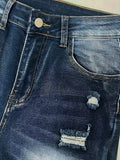 Ripped High Stretch Skinny Jeans, Whiskering Distressed Slash Pocket Denim Pants, Women's Denim Jeans & Clothing
