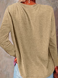 Essential Crew Neck Long Sleeve T-Shirt for Women - Soft Cotton Blend, Micro Elasticity, Regular Fit, Solid Color, Perfect for Spring and Fall Seasons