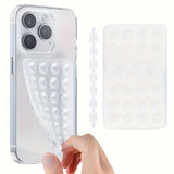 Purpdrank  1pc, Double-Sided Suction Cup Phone Case Holder, Silicone Adhesive Phone Holder for iPhone and Android, Hands-Free Strong Grip Holder for Selfies and Videos - Gift