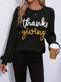 Elegant Fall/Winter Knit Sweater for Women - Cozy Long Sleeve, Crew Neck with Chic Letter Tape Detail