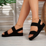 Purpdrank Casual Lightweight Solid Color Sandals - Women's Ankle Strap Open Toe Summer Shoes