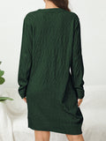 Casual Chic Solid Sweater Dress - Cozy Acrylic Knit, Comfort Fit Crew Neck for Stylish Women's Fall/Winter Wardrobe