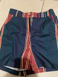 Purpdrank - Women Vintage Striped Shorts Pant Lady High Waist Crimping Slim Short Pant Girl Streetwear Female Stripe Students' Fashion Short