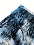 Purpdrank Trendy Tie Dye Flare Leg Pants - High Waist Skinny Tassel Mesh Y2K Style - Perfect for Fall & Winter Chic Wardrobe