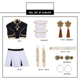 Purpdrank  Rumi Zoey Mira Cosplay , Costume Wig Women Black Golden Suit Halloween Party Role Playing Outfit