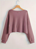 Stylish Solid Color V-Neck Sweater - Women's Elegant Long Sleeve Pullover for Spring and Fall - Soft, Cozy, and Versatile Clothing for Everyday Wear
