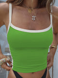 Color Block Simple Tank Top, Sexy Slim Summer Sleeveless Top, Women's Clothing