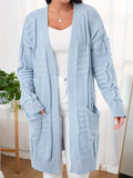 Cozy Long Sleeve Open Front Cardigan - Soft Dual Pockets, Fall Winter Essential, Women's Warm Clothing for Cold Weather, Great for Outdoor Activities and Daily Wear