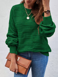 Solid Color Crew Neck Sweater, Casual Long Sleeve Sweater For Fall & Winter, Women's Clothing